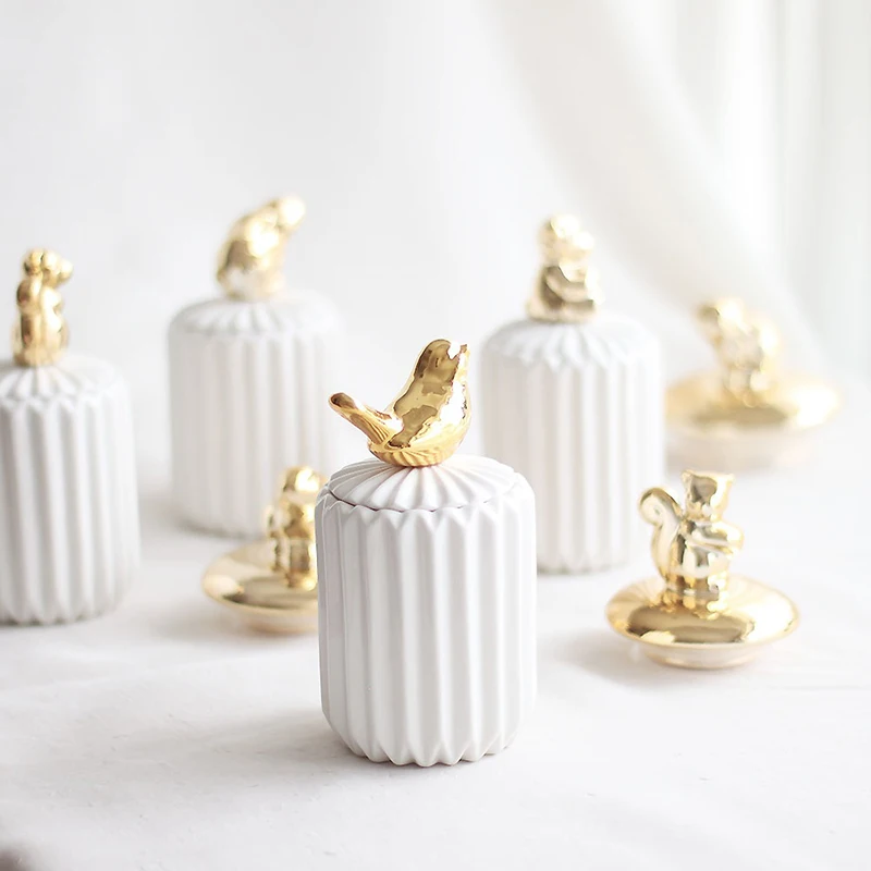 Скандинавский ветер животные ватные палочки керамическая банка стеклянные