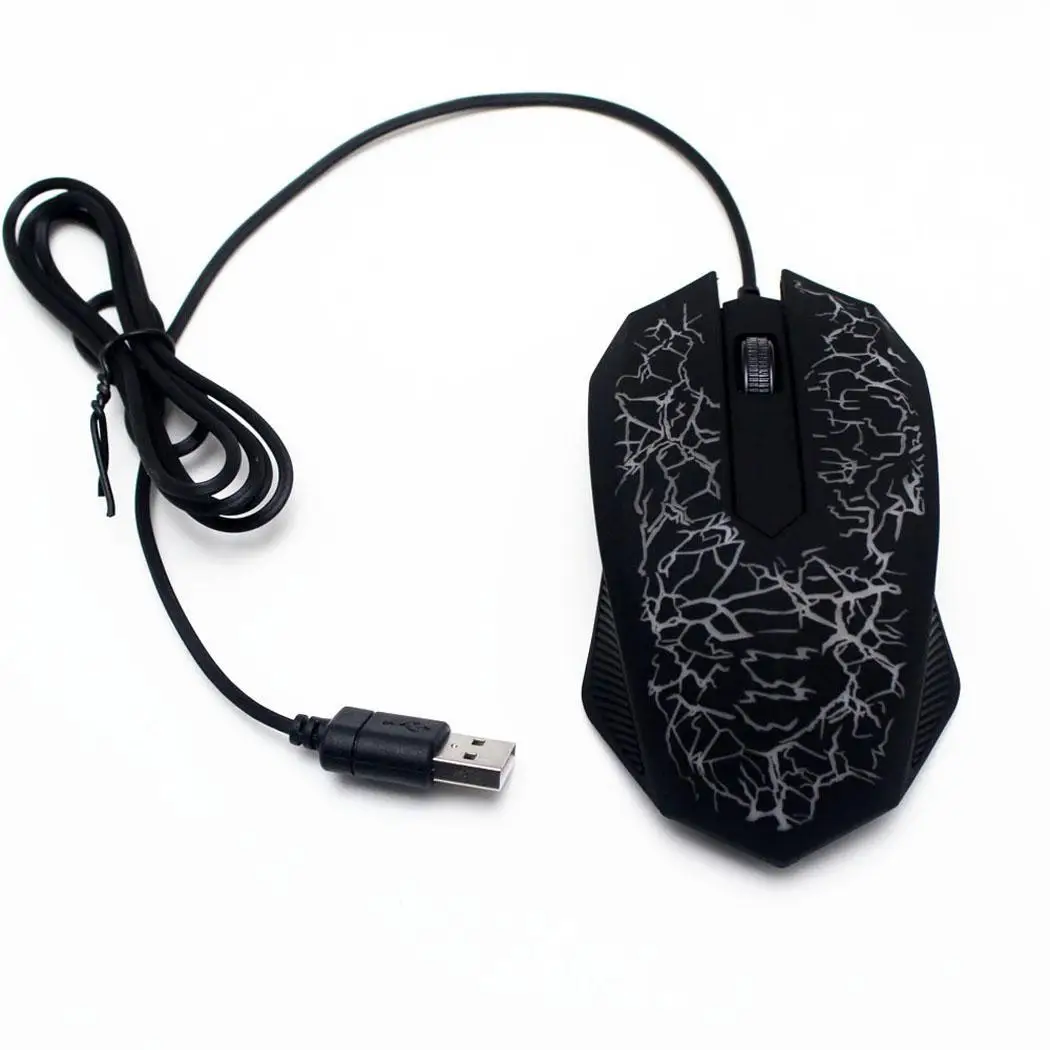 1600 точек/дюйм USB Проводная игровая мышь 3D LED оптическая 3 кнопки Pro Gamer компьютерные