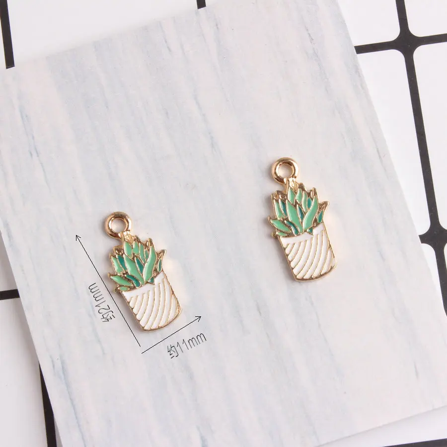10 шт. DIY модные амулеты подарки эмалевые сочные растения сплав кулон изготовление