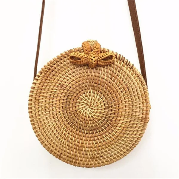 Style 4 Модные сумки из ротанга, сумки для женщин, богемные дорожные сумки, летняя пляжная соломенная сумка через плечо, круглая Сумка Bolsa - Цвет: Style 4
