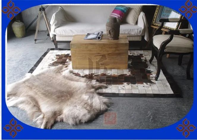 

2018 free shipping 100% natural genuine cowhide traditional chinese wool carpet