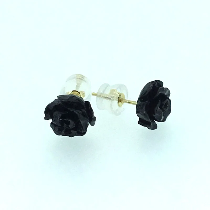 Женские серьги пусеты ANI 18 K желтое золото (AU750) натуральный цвет коралловые цветы