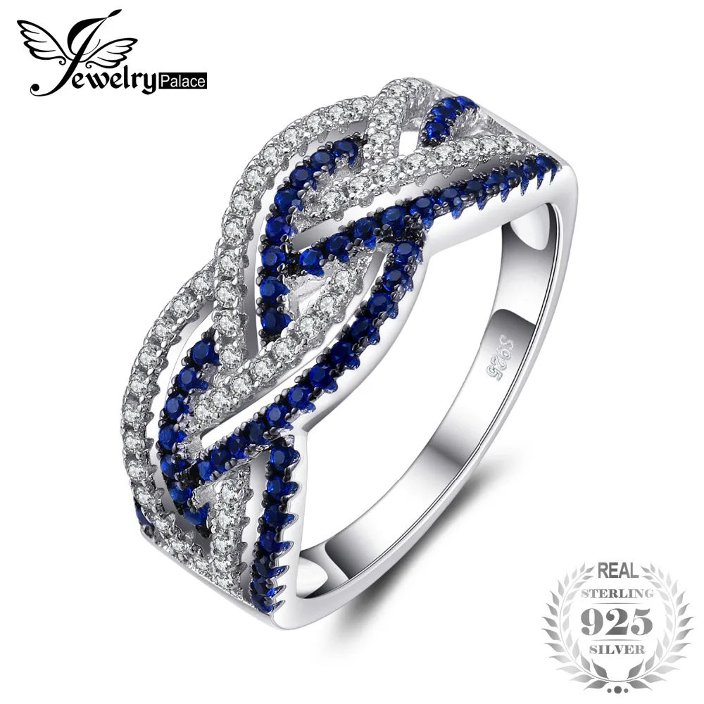 Jewelrypalace переплелись линии два оттенка 0.2ct создан синий шпинель кубического