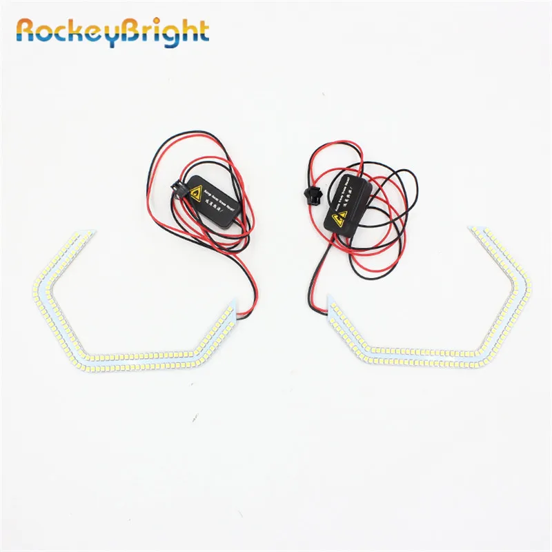 

Rockeybright 2*147mm+2*160mm Motorcycle led headlight angel eye for BMW E90 2 3 4 5 Series F32 F82 F80 M5 F30 led smd angel eyes