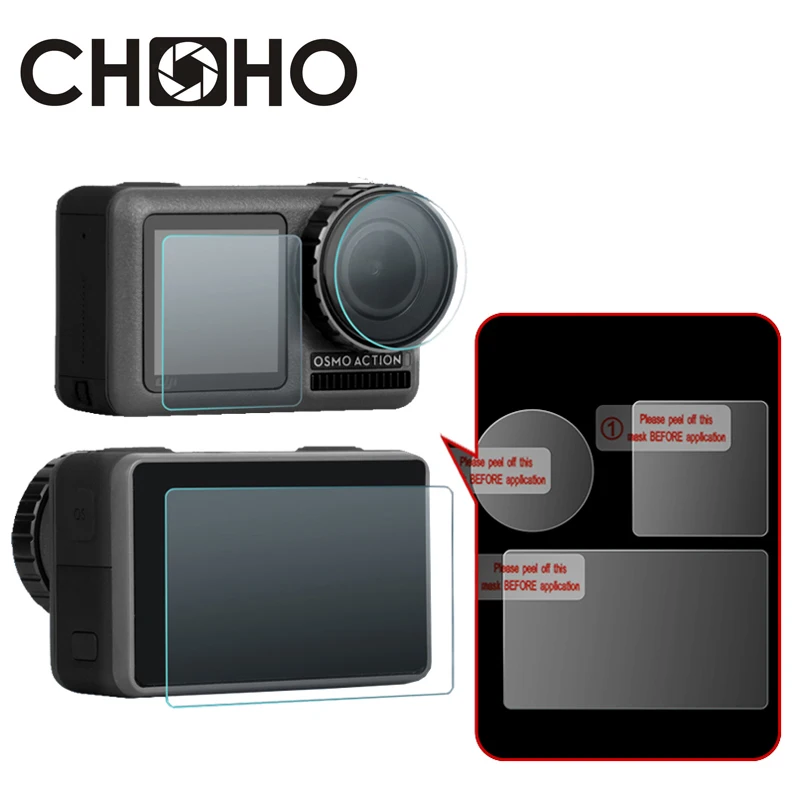 

Для Osmo Action аксессуары, защита экрана Ultra Clear LCD HD + защита объектива камеры 3 шт. комплект тонкий для камеры DJI