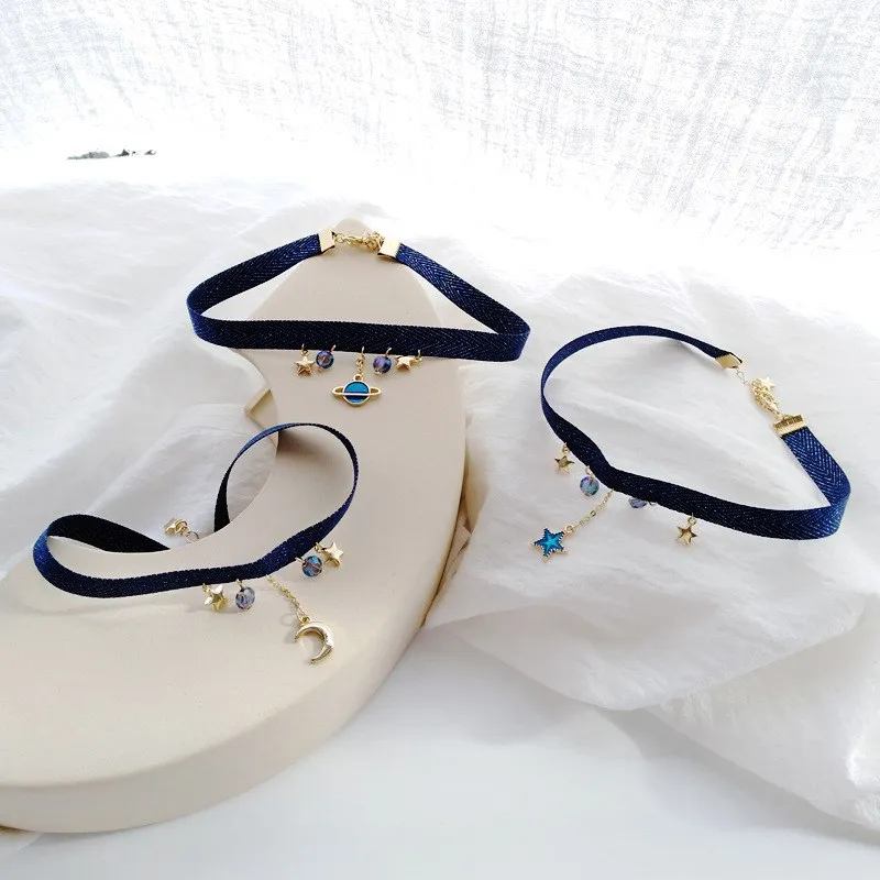 Простой милый вельветовый чокер с лентой милый/романтичный подвеской в виде