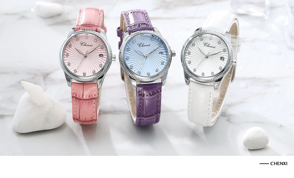 CHENXI кожаный Watchbangd дамы кварцевые часы для женщин Дата Часы наручные женское платье роскошный подарок Relogio Feminino