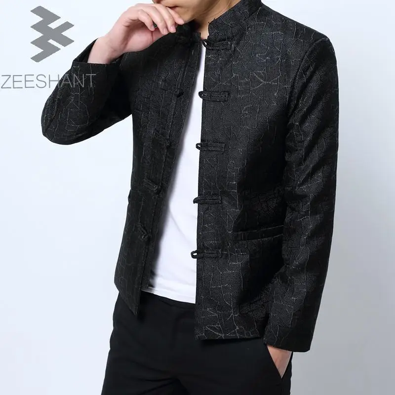 Zeeshant китайский туника костюм пиджак этап певица хост Для мужчин Slim Fit Чжуншань в