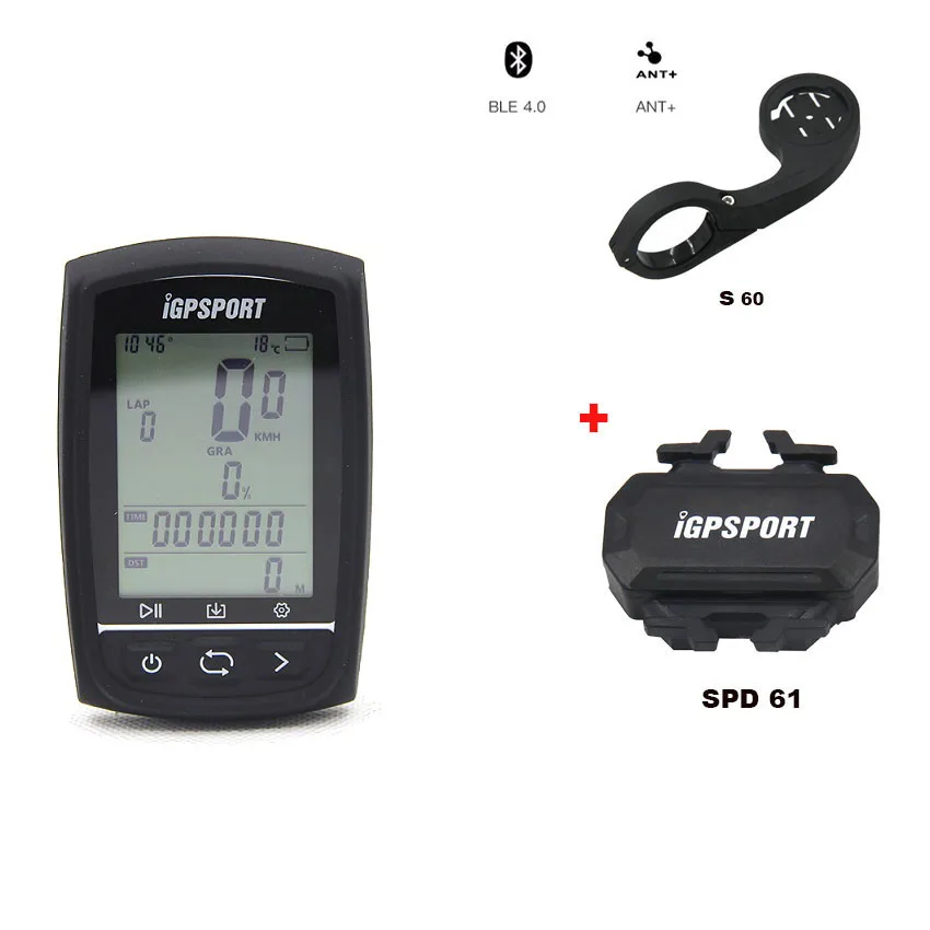 I gps порт велосипед беспроводной секундомер gps велосипедный компьютер велосипедный одометр с датчиком частоты сердечных сокращений/скорости и каденции/Переднее Крепление - Цвет: Total4