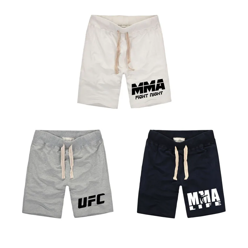Мужские шорты с принтом Fight MMA одежда для фитнеса из чистого хлопка Муай Тай