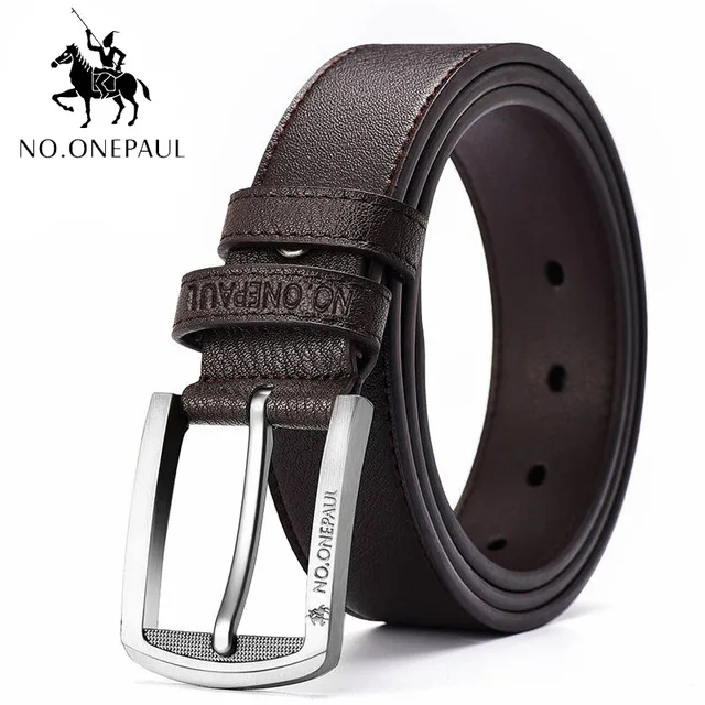 Z1111 coffee NO.ONEPAUL buckle men belt High Quality cow genuine leather luxury strap male belts for men new fashion classice vintage pin - Цвет: Z1111 coffee