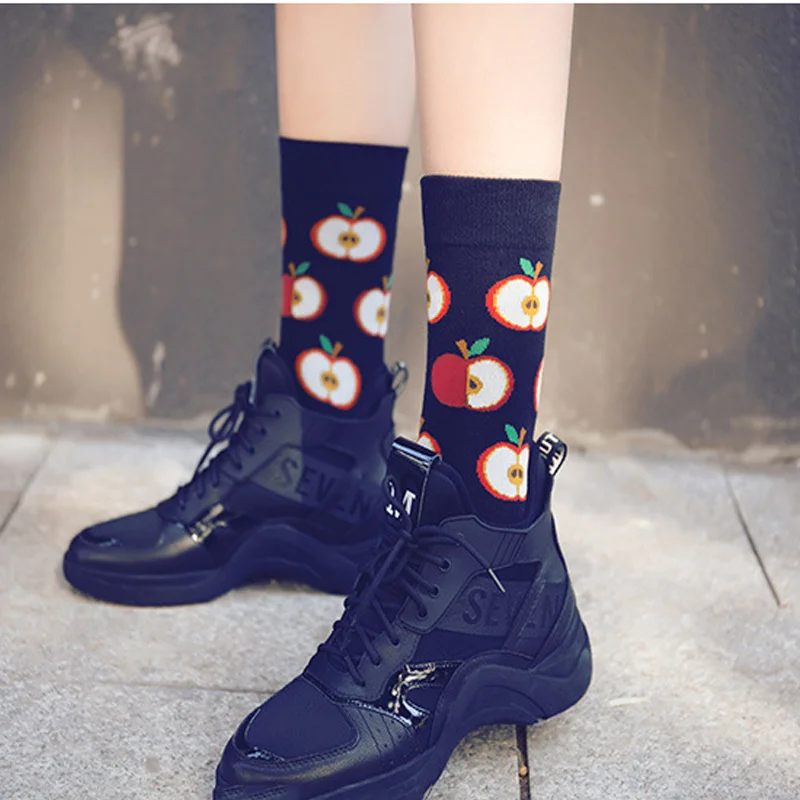 Милые пищевые носки короткие с авокадо омлет гамбургером суши яблочным