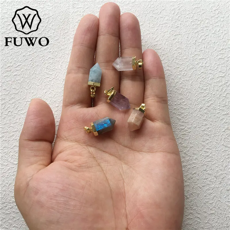 Кварцевая подвеска пионт FUWO граненная Друза с 24 каратным золотом