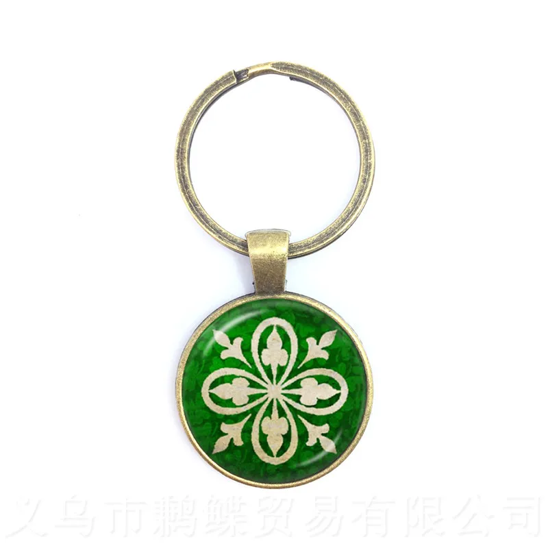 Celtic LOGO Keychains Sacred Geometry Jewelry OM Pendant Keyring Buddhism Yoga Mandala Glass Dome Key Chains | Украшения и