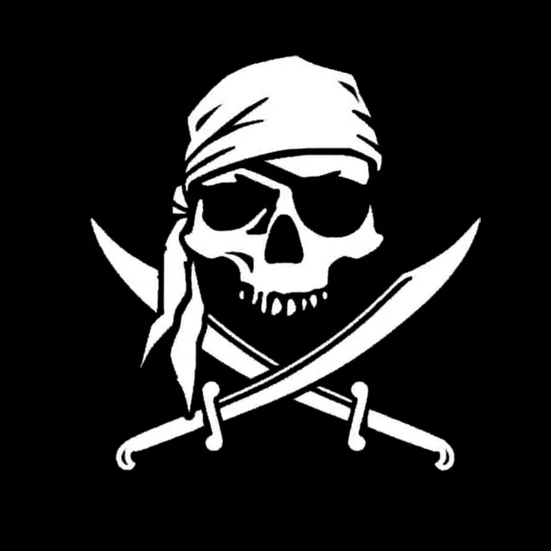 

15.2*16.1CM Pirate Skull Personalized Custom Car Stickers Stylish Motorcycle Vinyl Decals Black/Silver C7-0951
