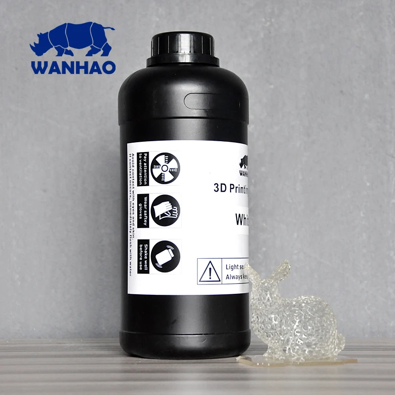 UV 405nm фотополимер для DPL/SLA/LCD принтера | Wanhao Duplicator 7 | Фотополимерная смола для D7 принтера Ванхао-1000 мл | Цвет белый | Безопасная в Россию- гарантия доставки