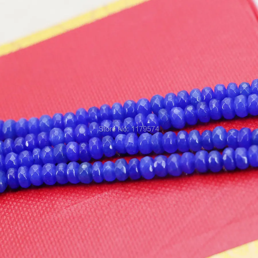

4*6mm Wholesale Dark-Blue Jade Accessories Crafts Loose Abacus Beads Jasper Diy Stone Faceted Jewelry Making Design 15inch
