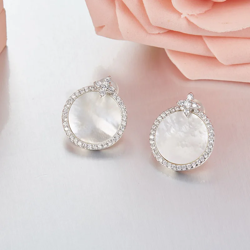 Женские серьги гвоздики из серебра 925 пробы с фианитами|Серьги-гвоздики| |