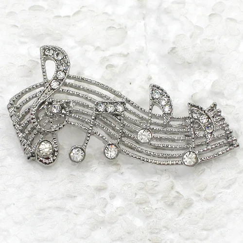 

12pcs/lot Wholesale Fashion Brooch Rhinestone Music Note Pin brooches Jewelry Gift C101279