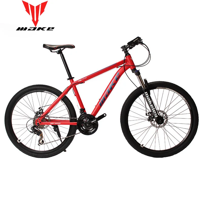 MAKE горный велосипед стальная рама 24 скорости Shimano 2" колеса механические дисковые тормоза MTB - Цвет: red