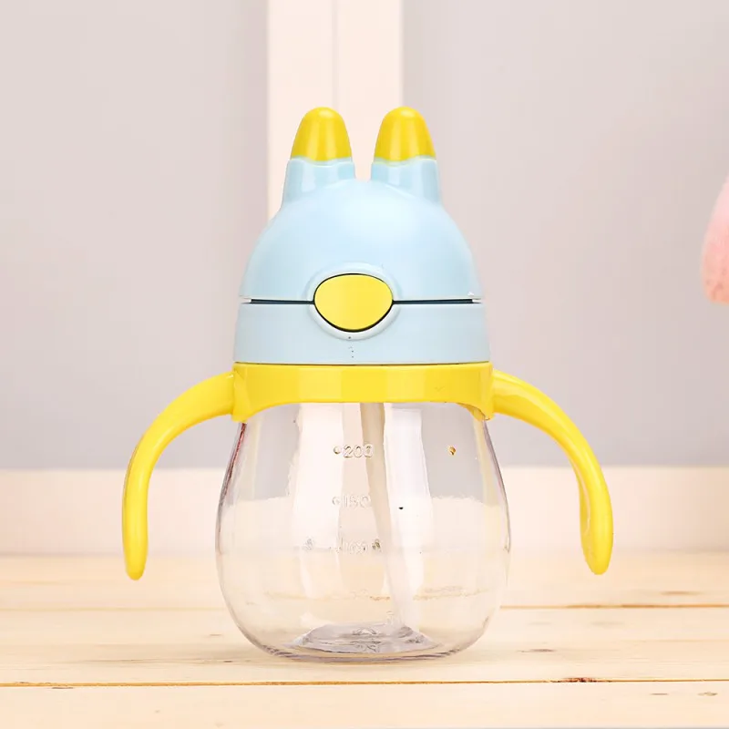 200 мл милые детские бутылочки с кроликом для новорожденных детей Обучающие стаканы напитков пить из чашки и