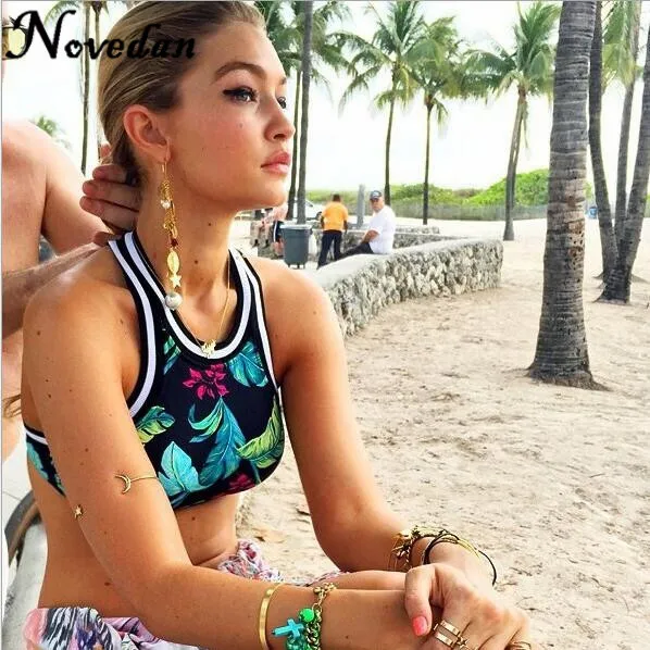 2017 комплект бикини женский спортивный купальник с лямкой на шее подкладкой два