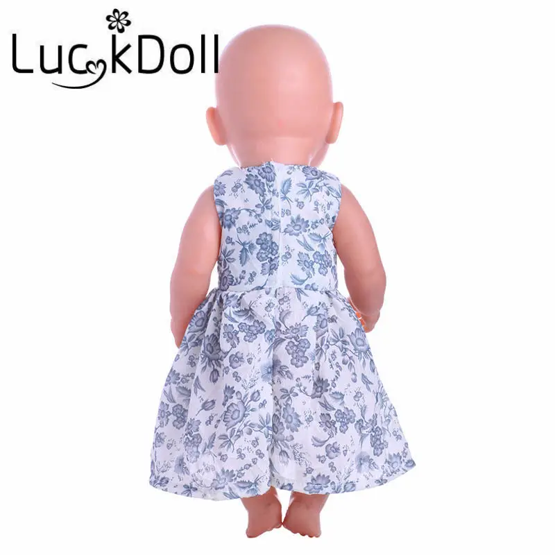 Платье LUCKDOLL без рукавов с круглой шеей для кукол размером 43 см или 18 дюймов
