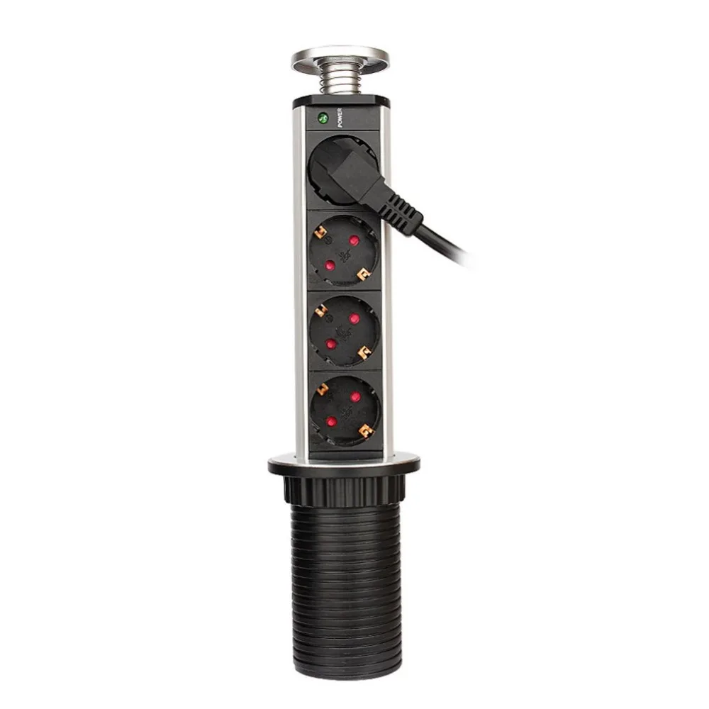 Настольная розетка с двумя usb-зарядками, выдвижная электрическая розетка, кухонный Настольный скрытый адаптер питания