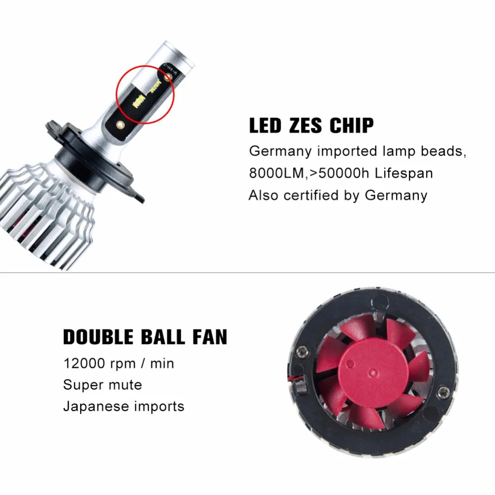 Aceersun H4 H7 светодиодный фар автомобиля H1 H11 Hi Lo луч 6500K 60W 8000LM Conversion Kit 12v 24v зэс 9005 HB3 9006