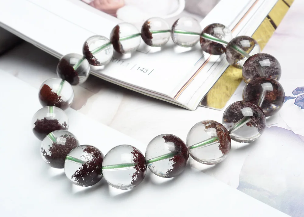 Уникальные женские круглые бусины 12 мм из натурального красного фантомного