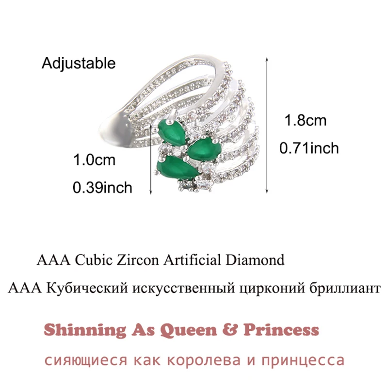 Модные Зеленые каплевидные ушные манжеты четыре слоя геометрических фигур