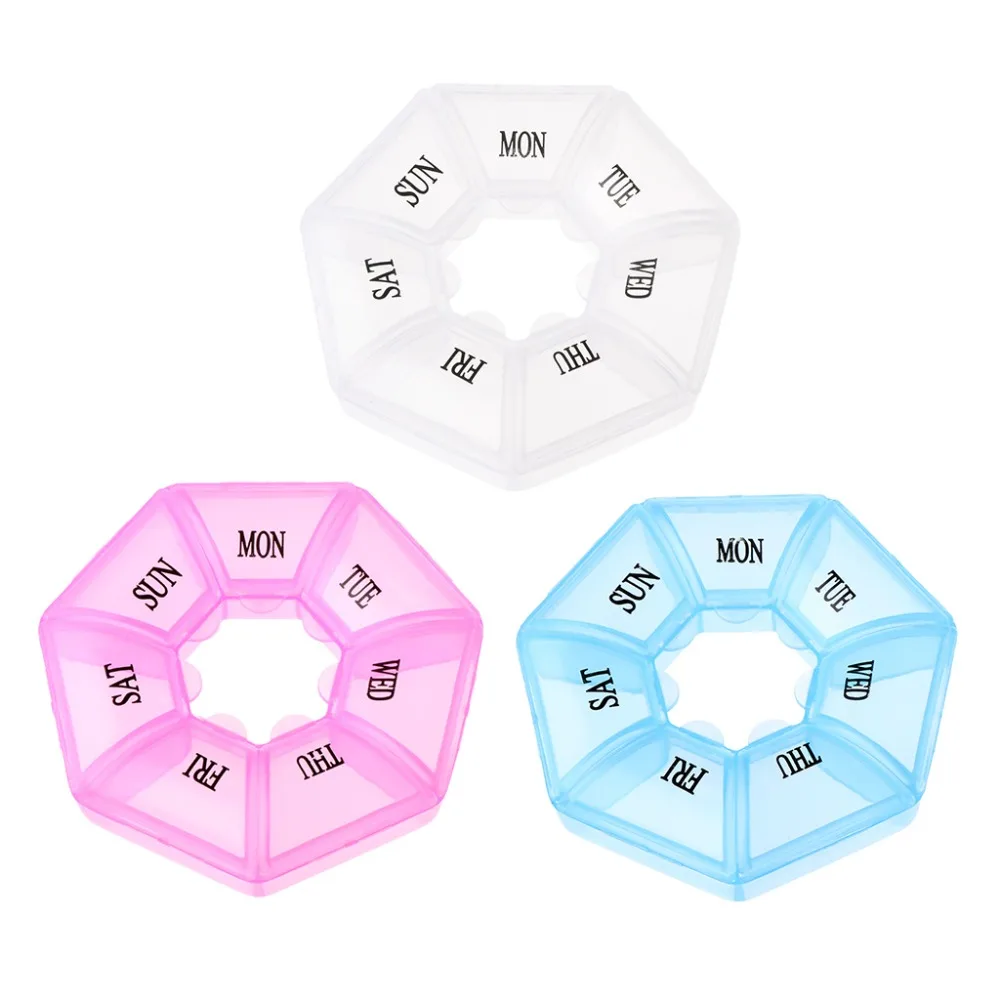 7-дневная круглая коробка для лекарств чехол планшета контейнер хранения