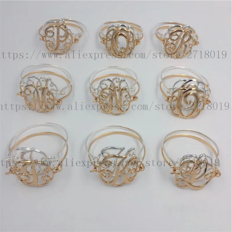 HOT monogram initial B bangle 26 initials letters top quality excellent finishing letter bracelets for women girl jewelry B00002 | Украшения