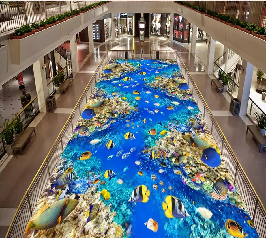 3d ПВХ Самоклеящиеся обои с рисунком рыбок кораллов под водой|wallpaper for walls|wallpaper