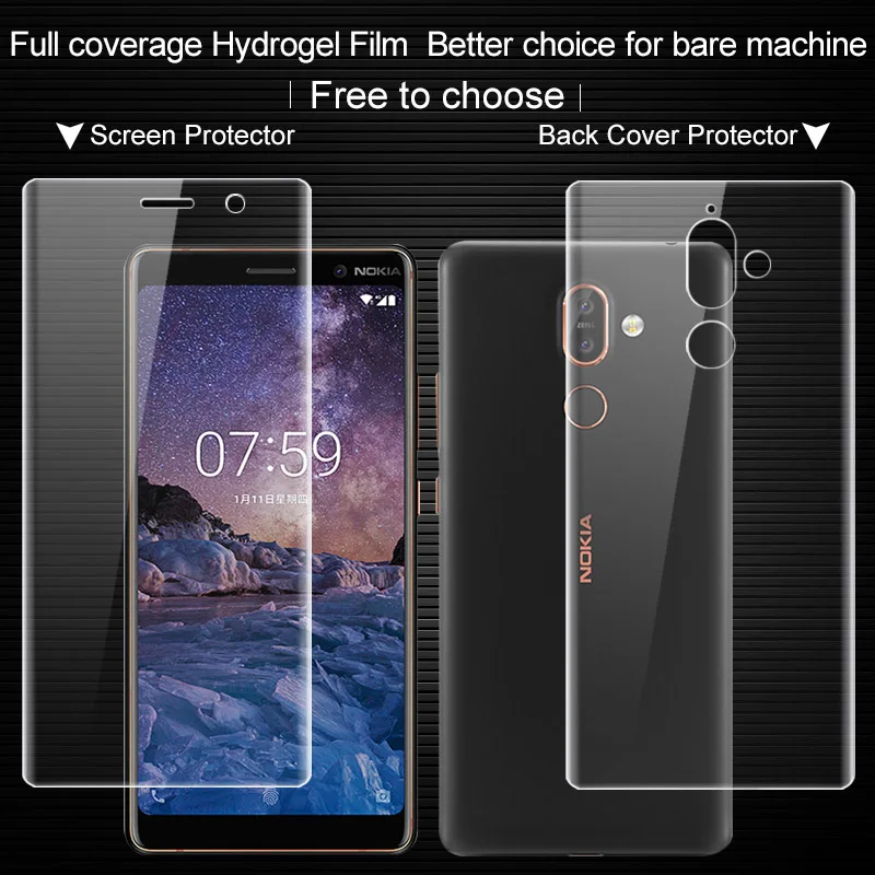 IMAK защитное покрытие для переднего и заднего экрана nokia 7 plus полное гидрогель II