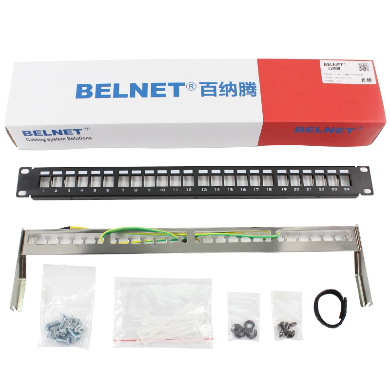 BELNET FTP 24 порта RJ45 пустая патч-панель 1U 19 ''полностью металлическая стойка для
