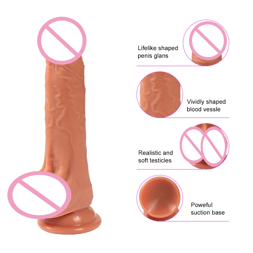 Двухслойный силиконовый реалистичный фаллоимитатор HOWOSEX мягкие реалистичные