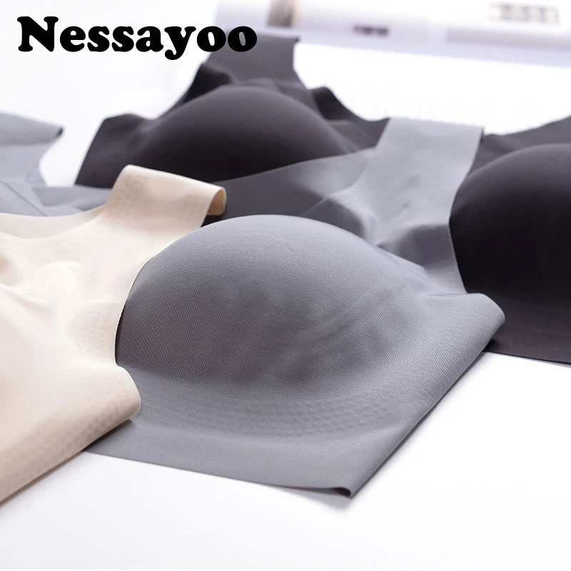 Бесшовный Бюстгальтер Nessayoo жилет S XL размера ультра тонкое нижнее Белье для сна