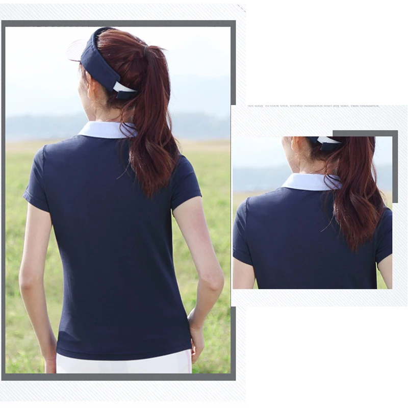 ZYFPGS 2019 Summer Horse Polos Plus Size Printed Solid Lapel Female Short Sleeve Slim Cotton Tees Woman L0520 | Женская одежда