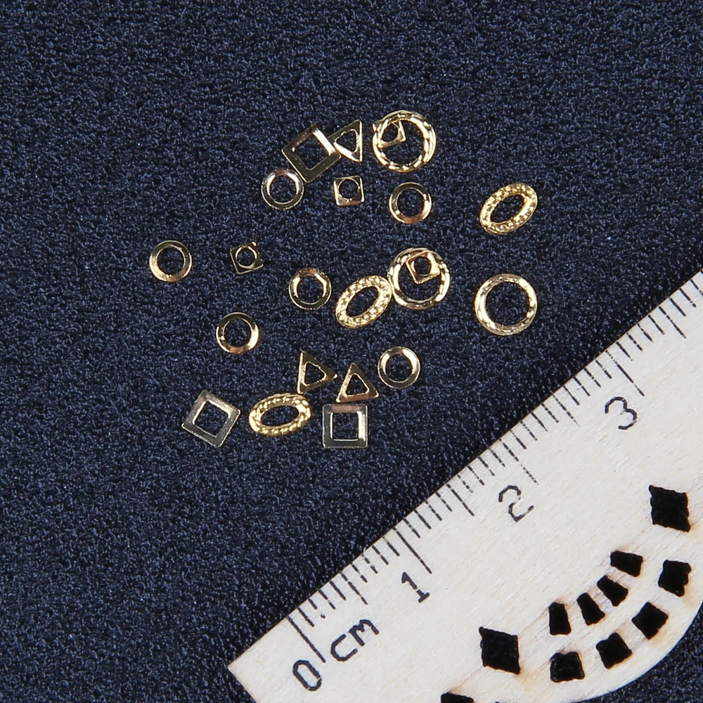 300 шт./кор. 3D смешанные Дизайн Золото Мини дизайн ногтей наклейки Ongle Полые