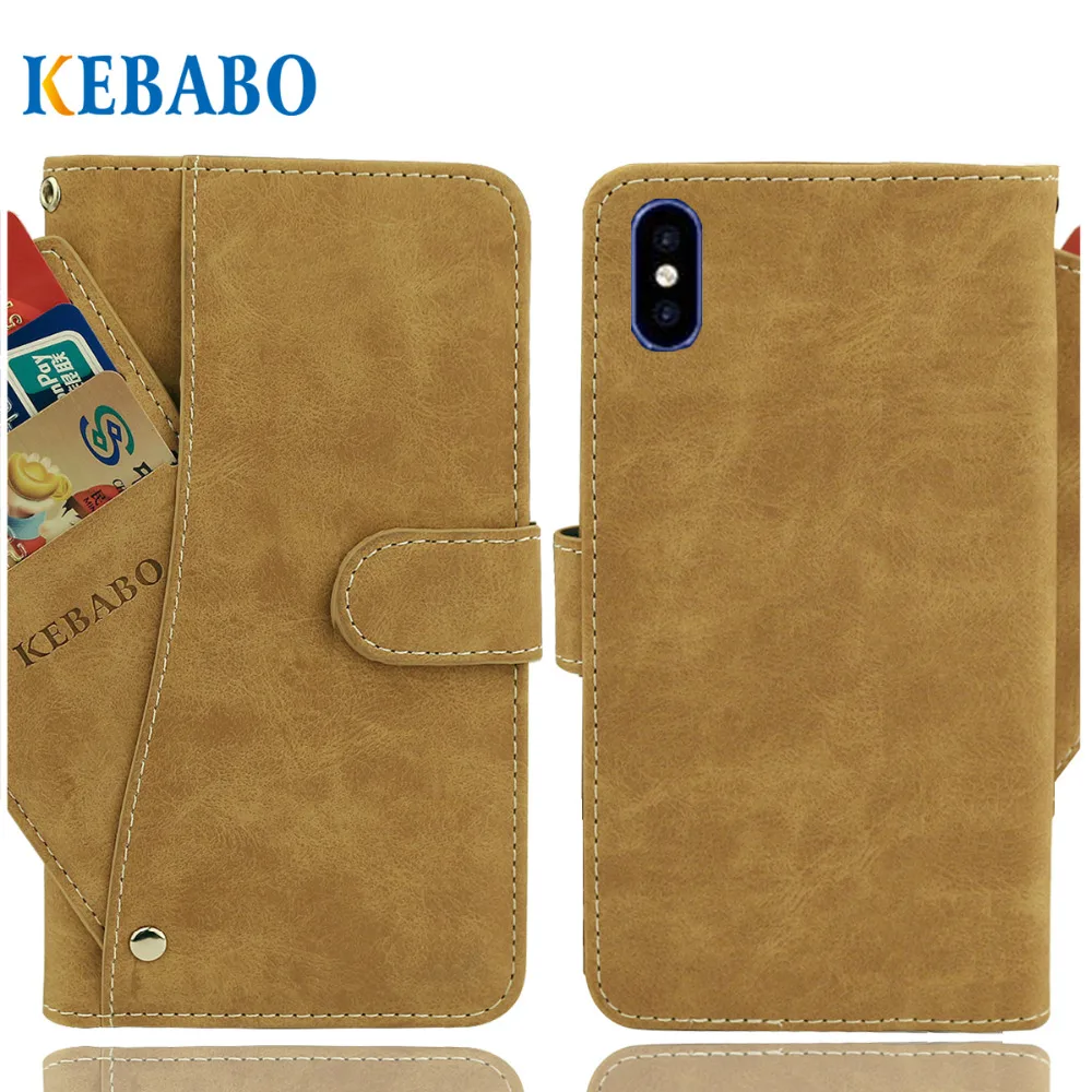 

Leather Wallet Doogee X53 Case 5.3" Flip Vintage Leather Front Card Slots Cases Cover Business Phone Protective Bags