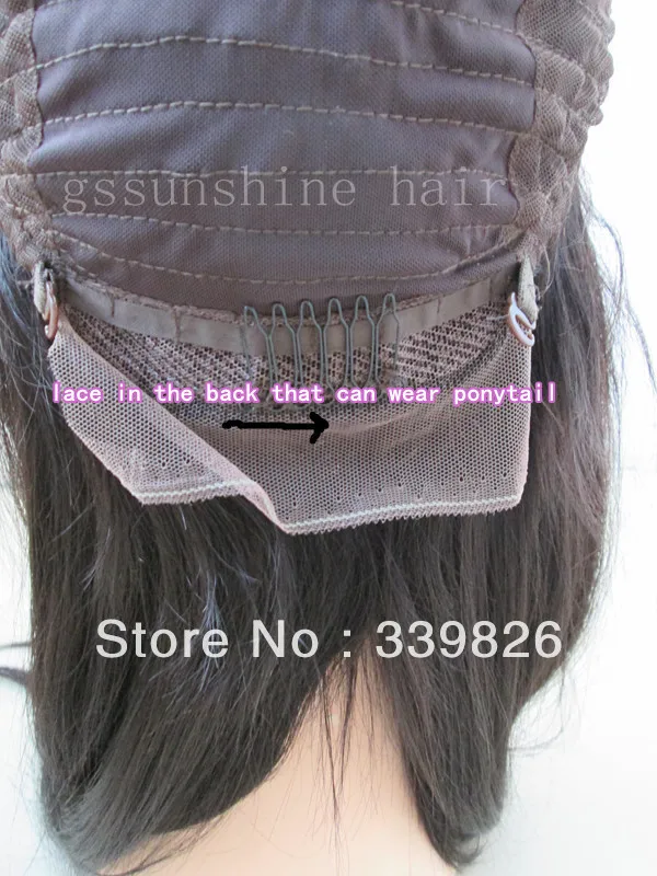 Free shipping! 16&quot #1b natural straight 100% peruvian human hair short bob lace front wig with superior quality |