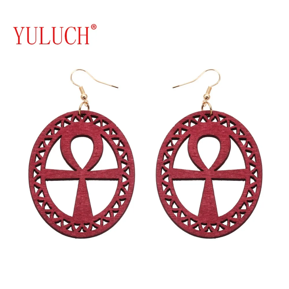

YULUCH Vintage Cutout Wood Pendant Earrings For Girls Simple Personality Environmentalist Accessories Elegant Party Jewelry M050