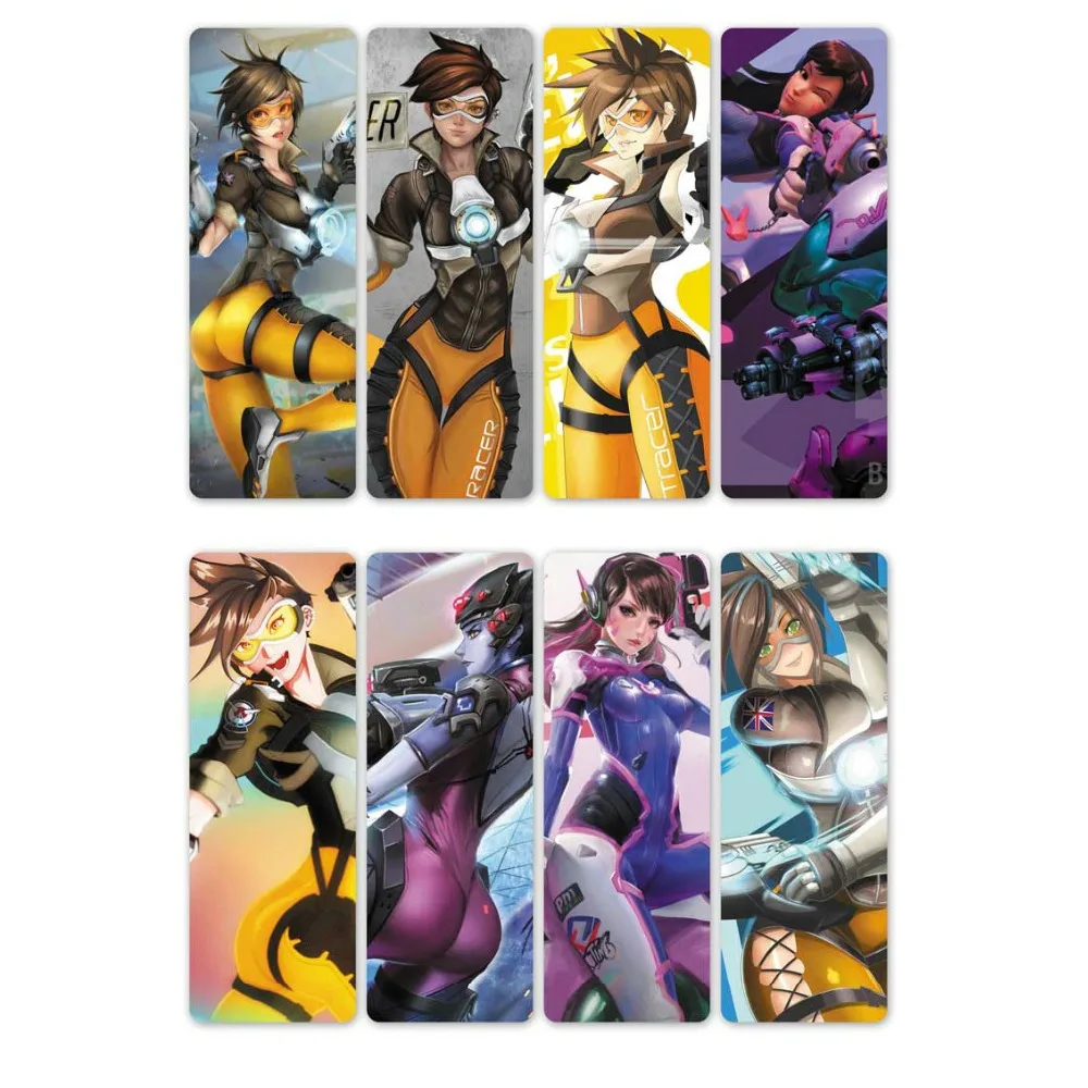 8 шт/лист дизайн Горячая игра OW закладки водонепроницаемый прозрачный ПВХ пластиковые Мультяшные закладки дети красочные закладки