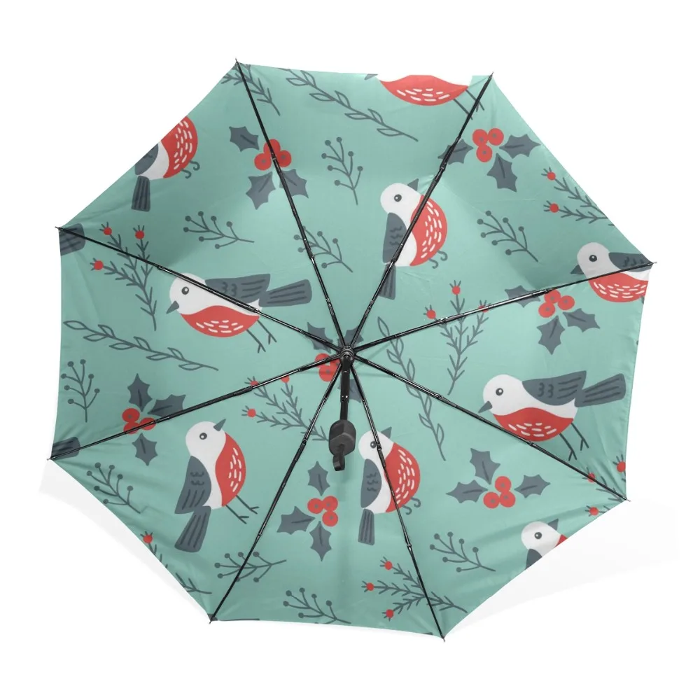 Новый дизайн милый женский зонт от дождя с принтом птиц защита УФ-лучей три