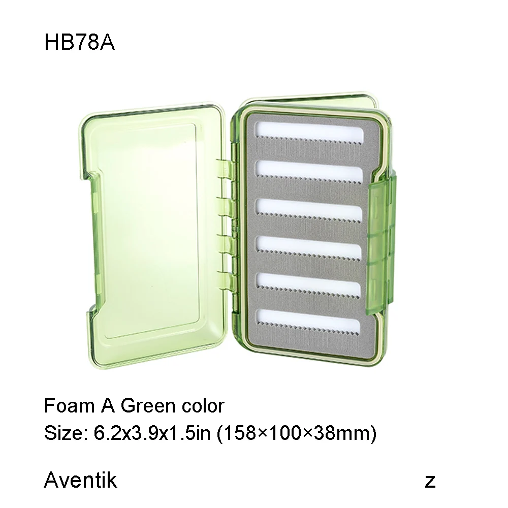 

Aventik Plastic Waterproof Fly Fishing ABS Double Side Clear Green Slit Foam fly Fishing Box M 6.2x3.9x1.5 inch (158x100x38mm)