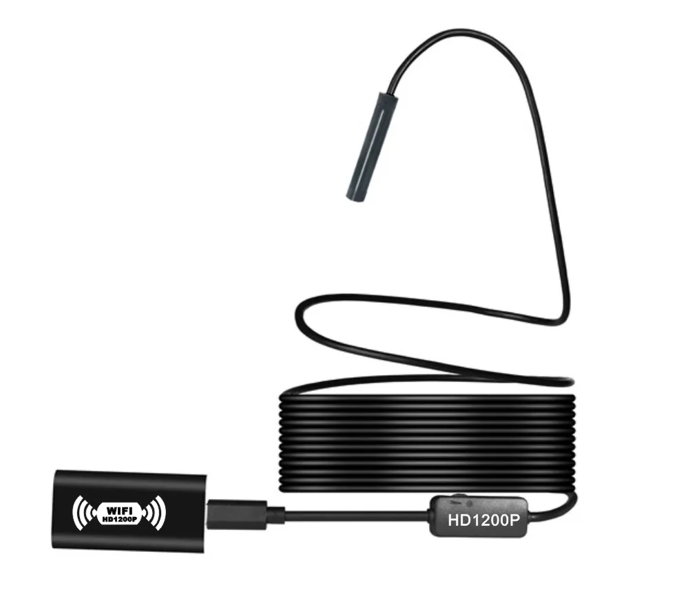 JCWHCAM камера для осмотра эндоскопа 8 мм 1200P Полужесткий эндоскоп Wi Fi Бороскоп