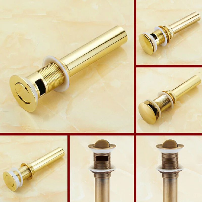 Бесплатная доставка Античная Латунь Золотой бассейна Pop Up Дрейн латунь Ванная