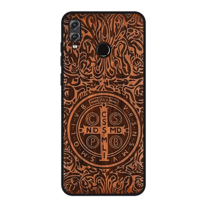 Для Huawei Honor 8x Max чехол Полная защита Деревянный ТПУ бампер для палисандр чехлы
