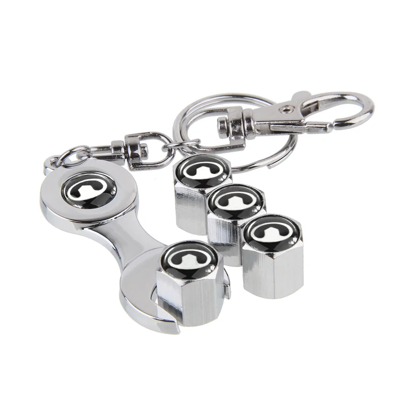 Auto Decorations Car Styling Alloy Valve Stem Caps Covers with Tool Wrench Keychain for Great Wall Hover m4 h3 h5 h6 Wingle c30 |